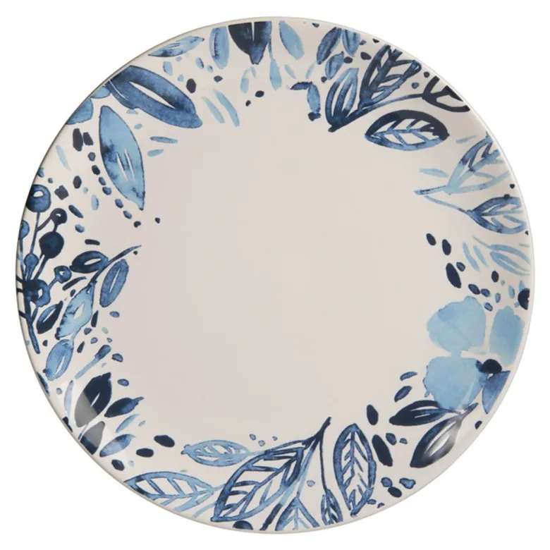 Assiette plate jardin bleu 27 cm x6