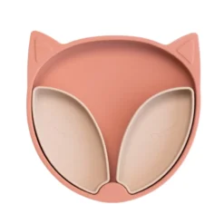 Assiette à ventouse en silicone renard