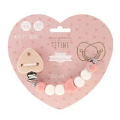 Attache tétine cœur