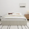 Austin lit avec coffre de rangement 160x200cm velours côtelé beige