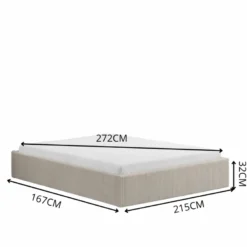 Austin lit avec coffre de rangement 160x200cm velours côtelé beige