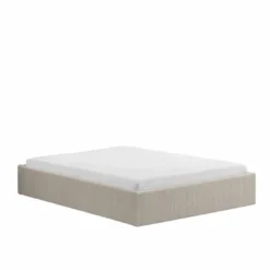 Austin lit avec coffre de rangement 140x190cm velours côtelé beige