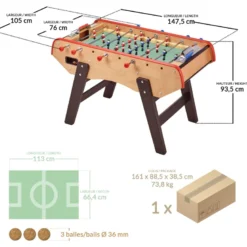 Babyfoot adulte luxe en bois