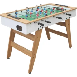 Baby-foot 120cm blanc et bois