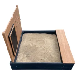 Bac à sable avec rangement en bois marr