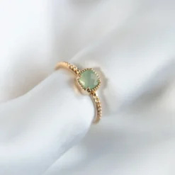 Bague agate bleue torsadée ajustable