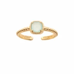 Bague agate bleue torsadée ajustable