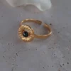 Bague ajustable esprit vintage avec pierre naturelle - audrey