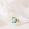 Bague ajustable élégante avec pierre naturelle- garance