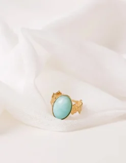 Bague ajustable élégante avec pierre naturelle- garance