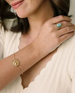 Bague ajustable élégante avec pierre naturelle- garance