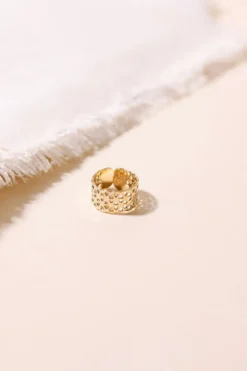 Bague ajustable martelée dentelle - roméo