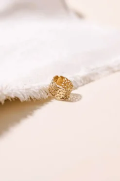 Bague ajustable martelée dentelle - roméo