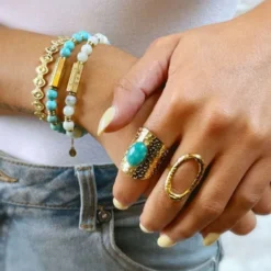 Bague ajustable ovalo – doré
