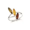 Bague argent ambre multi - taille 54 mm