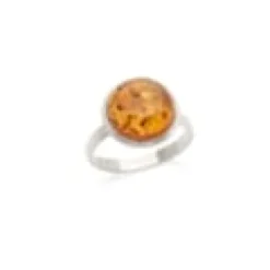 Bague argent ambre - taille 50 mm
