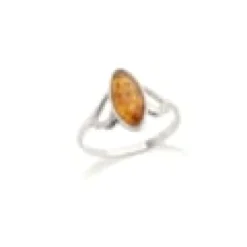 Bague argent ambre - taille 52 mm