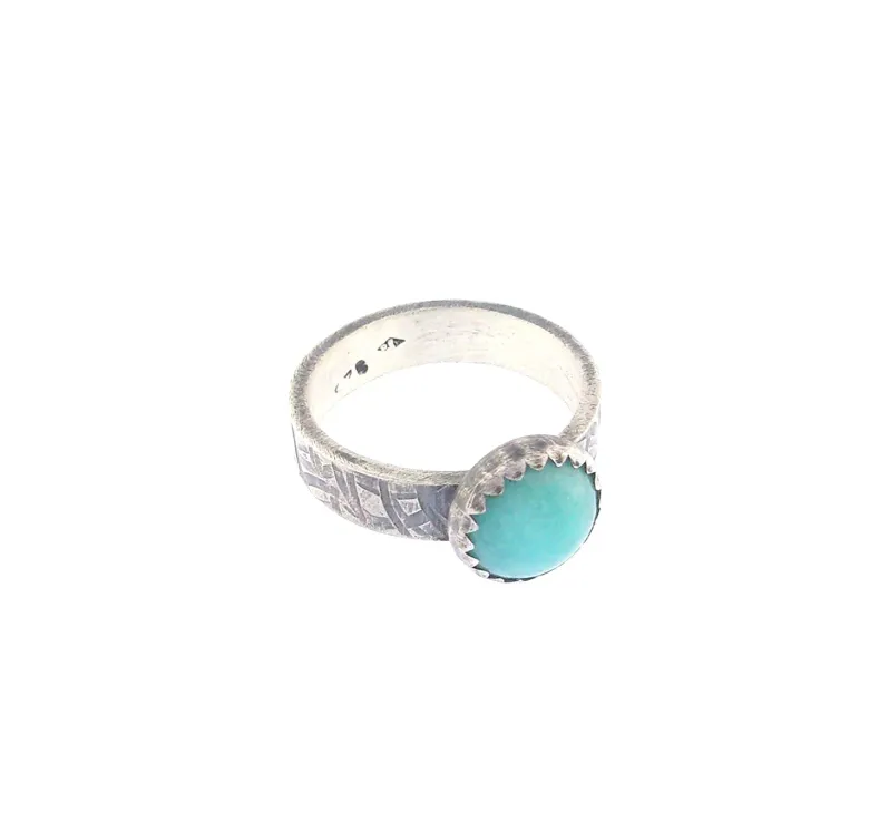 Bague awá amazonite taille 58