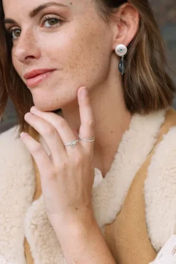 Bague fine ajustable double anneaux croisés -surya
