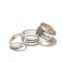 Bague large en argent pour homme 61