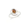 Bague moderne argent ambre - taille 58mm