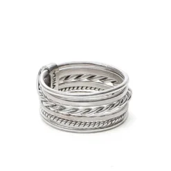 Bague 6 rangs en argent 56