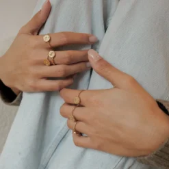 Bague réglable astro doré - gemeaux