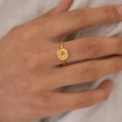 Bague réglable astro doré - scorpion