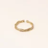 Bague réglable dorée tressée et torsadée