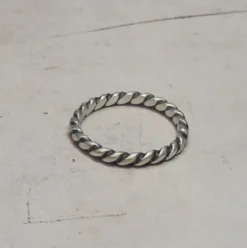 Bague torsadé argent 925 taille 56