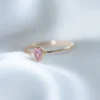 Bague tourmaline rose plaqué or T50