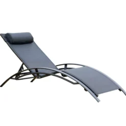 Bahia transat empilable et ajustable en aluminium noir