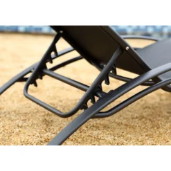 Bahia transat empilable et ajustable en aluminium noir