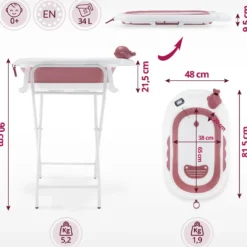 Baignoire bébé pliante thermomètre lcd
