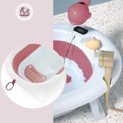 Baignoire bébé pliante thermomètre lcd