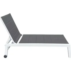 Bain de soleil barbados en textilène gris - aluminium blanc