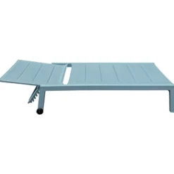Bain de soleil barbados en textilène bleu clair - aluminium bleu clair