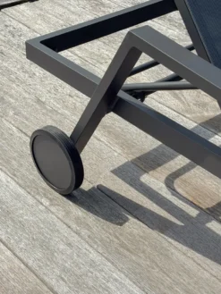 Bain de soleil en aluminium et toile plastifiée - gris anthracite