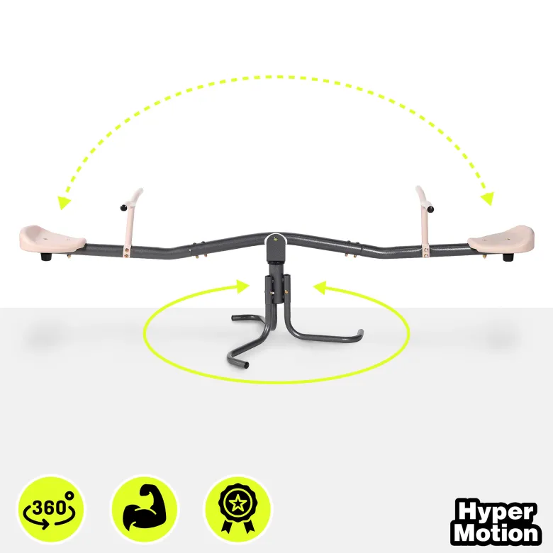 Balançoire jardin 2-en-1 hypermotion - poutre équilibre & rotation 360° - 70kg