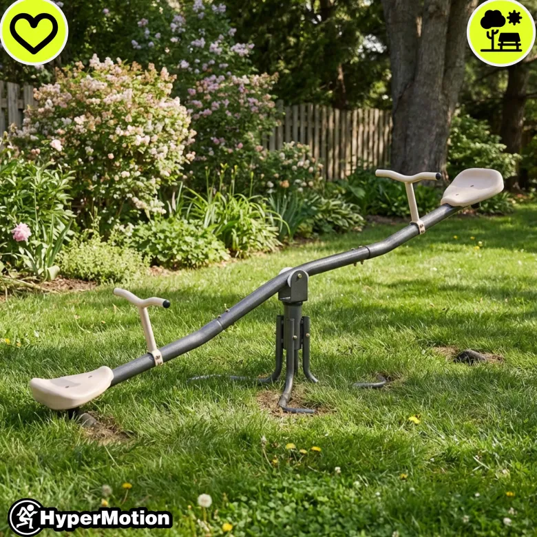 Balançoire jardin 2-en-1 hypermotion - poutre équilibre & rotation 360° - 70kg