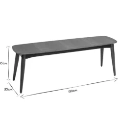 Banc bois foncé noyer l130 cm nordeco