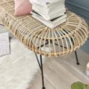 Banc en rotin et métal 120 cm