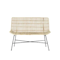 Banquette en rotin et métal