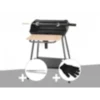 Barbecue charbon bergamo + pince en inox + gant de protection - somagic