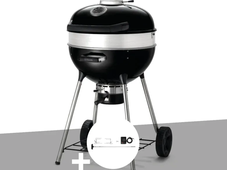 Barbecue à charbon charcoal kettle pro 57 cm + rôtissoire - napoleon