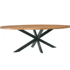 Bari-table à manger ovale 10 personnes 240 cm en bois massif