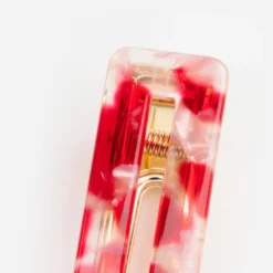 Barrette rectangle - rouge