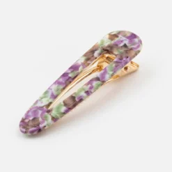 Barrette triangle - magenta et vert