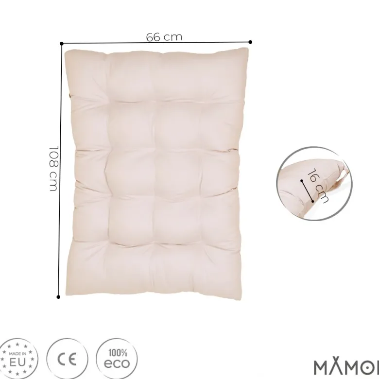 Bascule 2-en-1 montessori en bois contreplaqué avec coussin beige