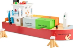 Bateau-container avec 4 containers